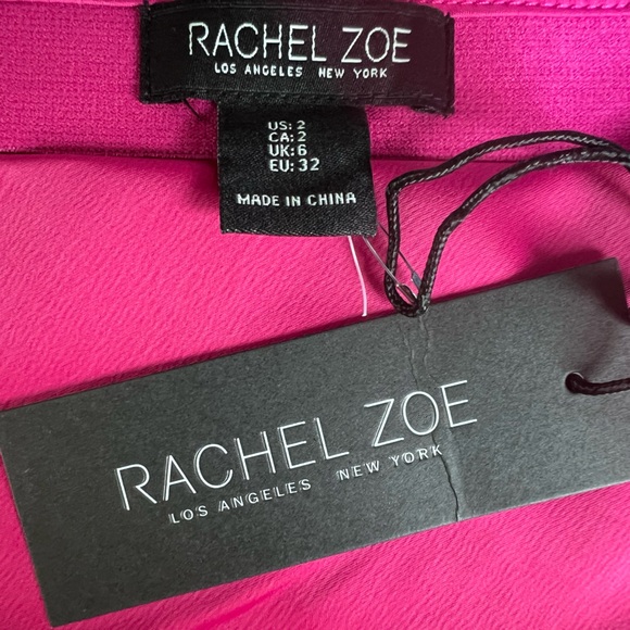 Rachel Zoe NEW Bright Pink Silky MIDI Slip Skirt Size 2 - Picture 3 of 5